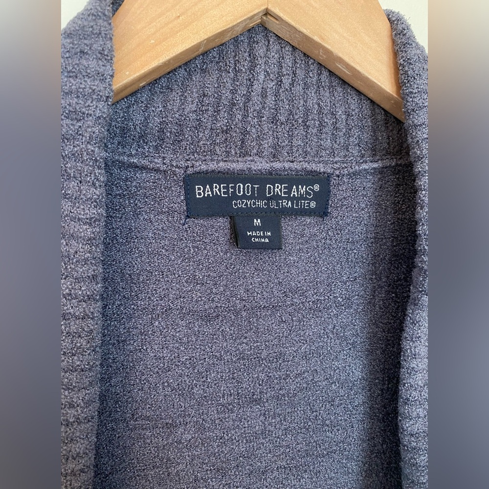 Barefoot Dreams CozyChic Ultra Lite Cardigan Blue Size Medium Boho Casual Comfy - Picture 6 of 11